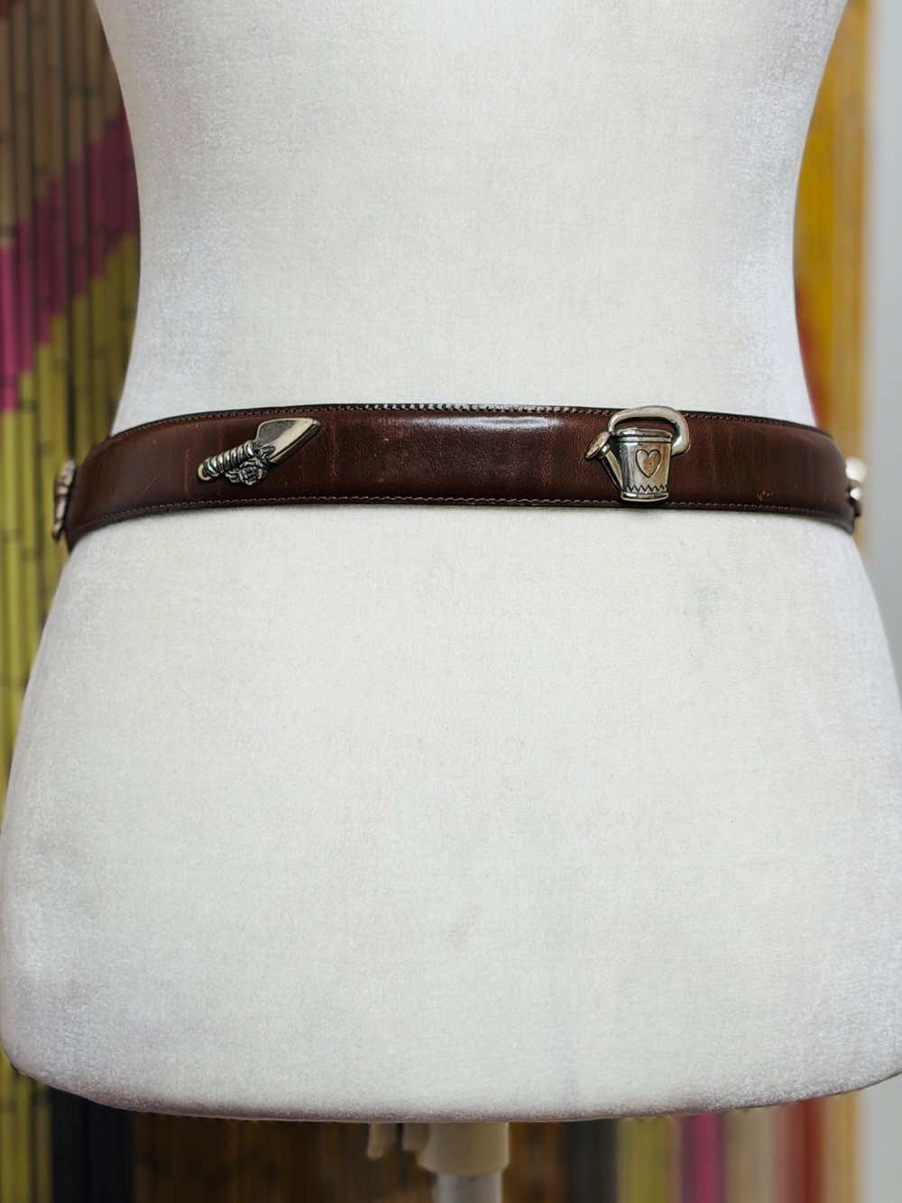 90s Y2K Talbot’s Garden Motif Leather Belt - Picture 3 of 9